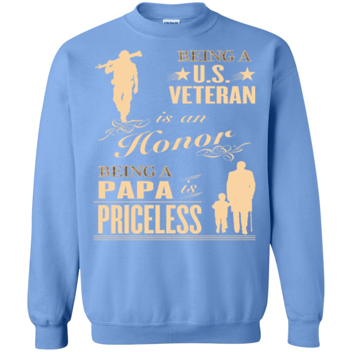 Papa T-shirt Being A U.s Veteran Carolina Blue