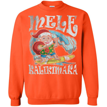 Christmas T-shirt Mele Kalikimaka Santa Hawaii Orange