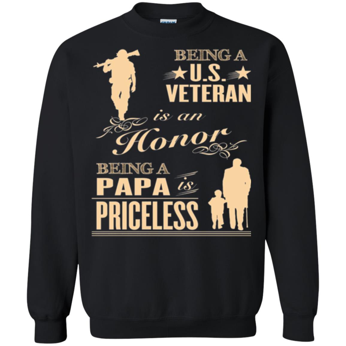 Papa T-shirt Being A U.s Veteran Black