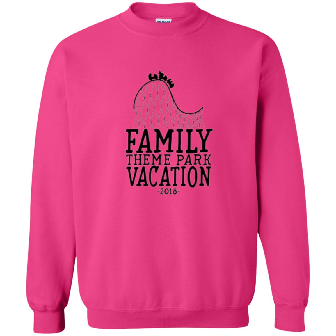 Family T-shirt Vacation 2018 Theme Park Roller Coaster Heliconia