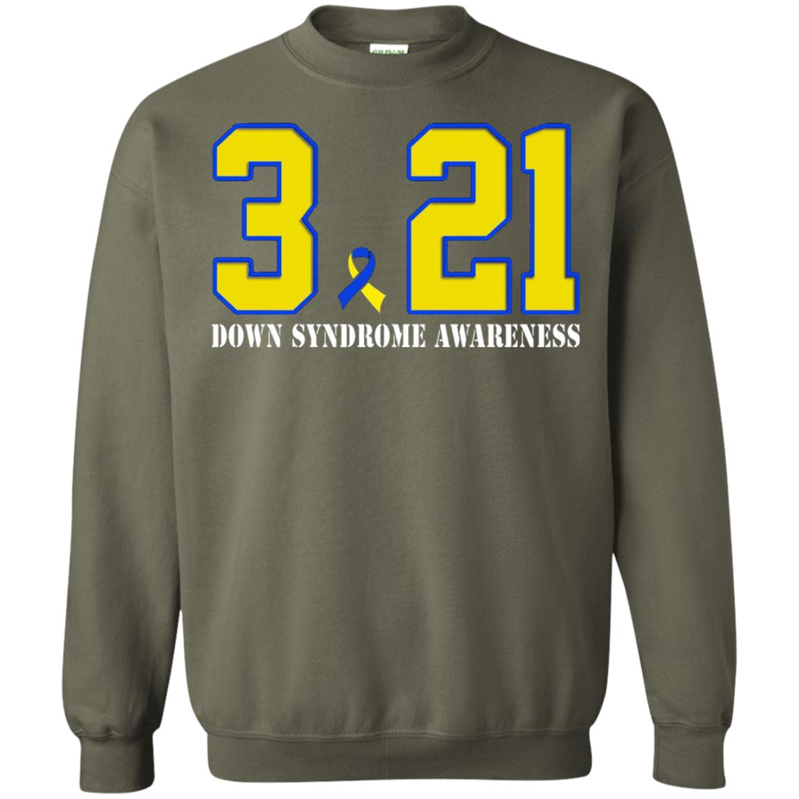 March 21st Down Syndrome Awareness T-shirt Military Green
