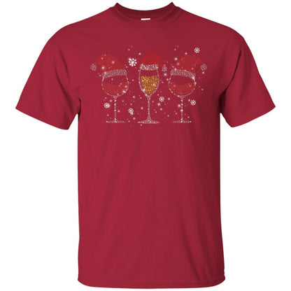 Red Wine And Sparkling Wine Glasses Christmas Gift Drinking Lovers Shirt Cardinal