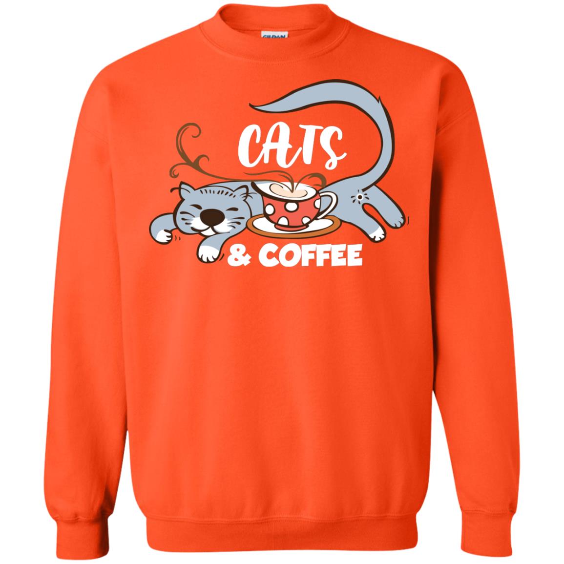 A Good Day Start With Cat And Coffee Cat Lover T-shirt Orange