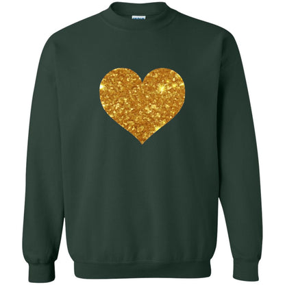 Valentine_s Day T-shirt Gold Heart Forest Green