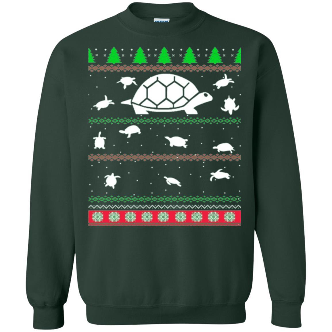Christmas T-shirt Turtle Lover Merry Christmas Forest Green