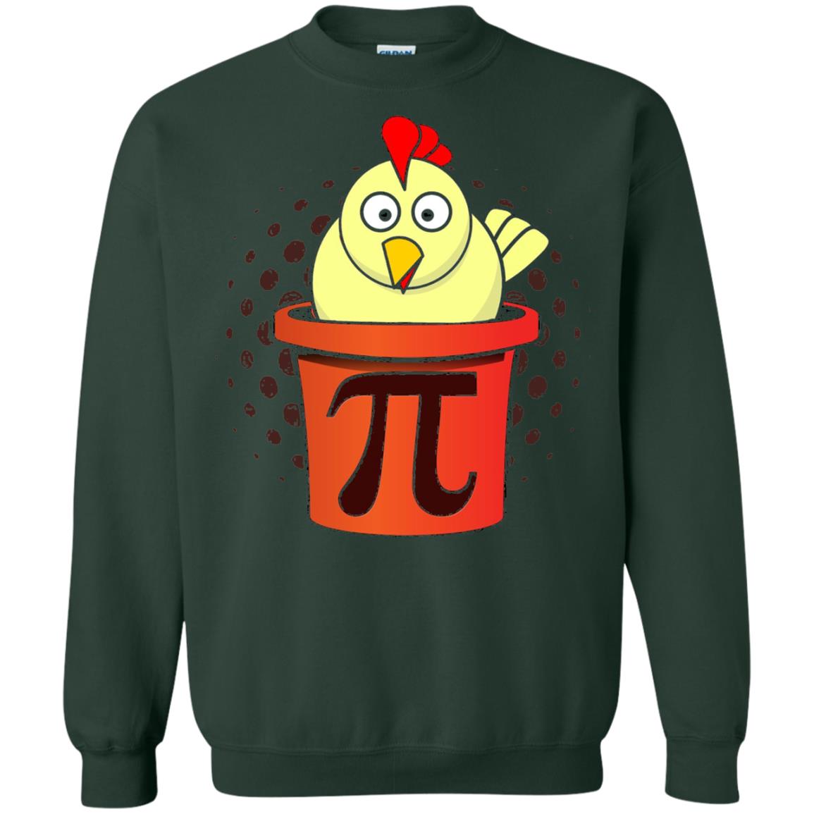 Chicken Pot Pi Funny Math T-shirt Forest Green