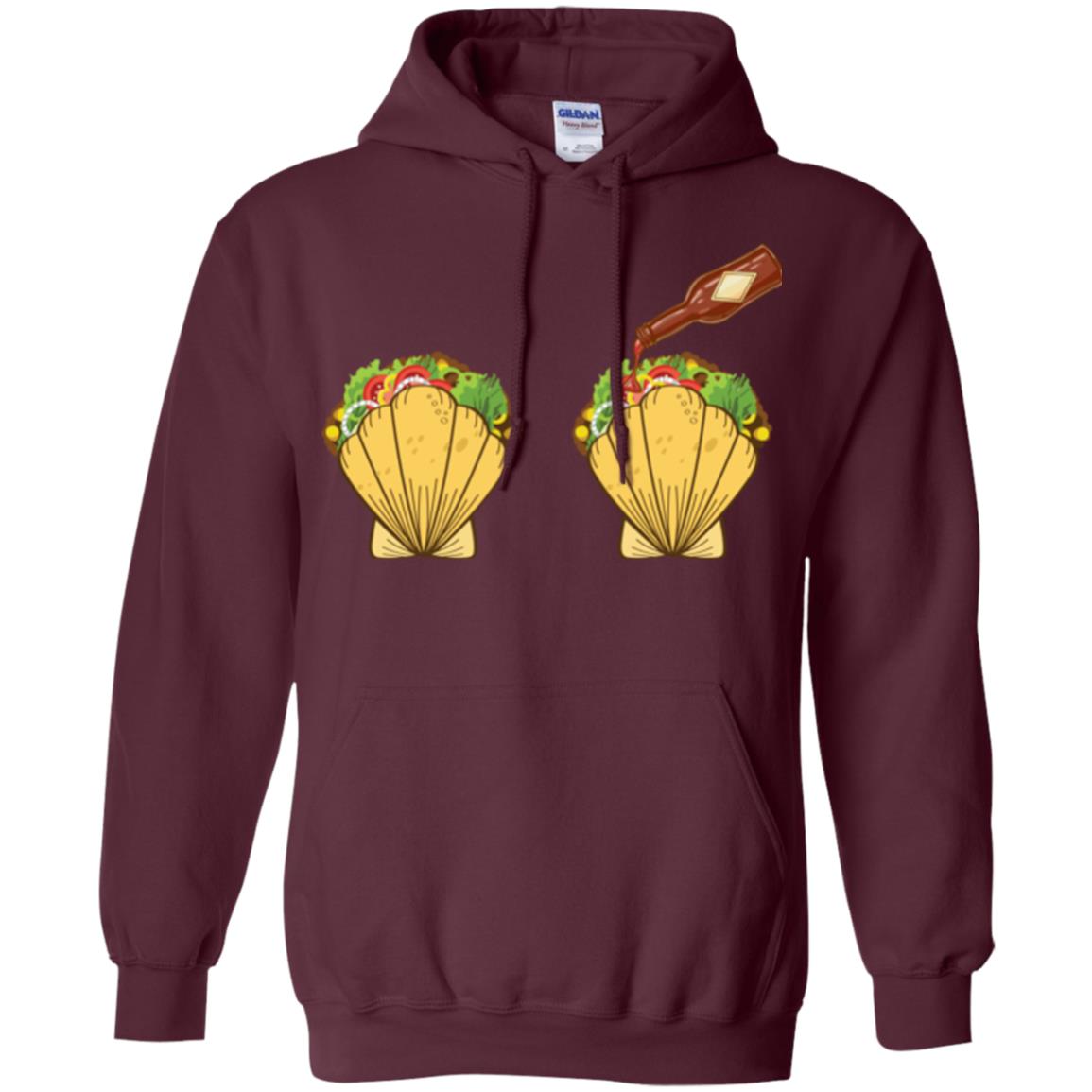 Mermaid Shell T-shirt Taco Bra And Spicy Chili Sauce Maroon