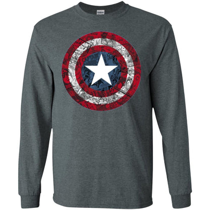 Film T-shirt Captain America Avengers Shield Comic Graphic Dark Heather