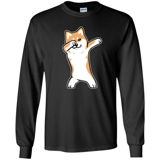 Dog Lover T-shirt Dabbing Shiba Inu Doge Black