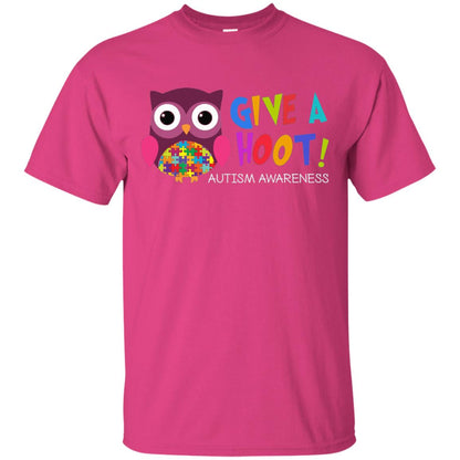 Give A Hoot Autism Awareness T-shirt Heliconia