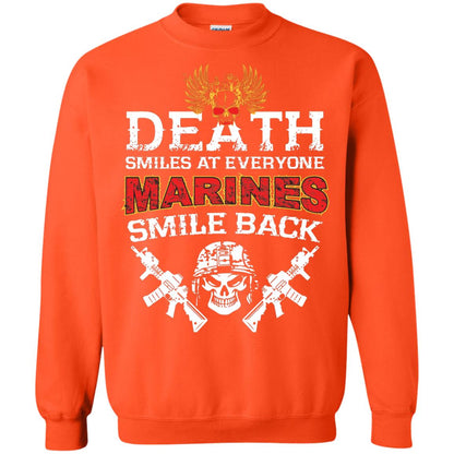 Death Smiles At Everyone Marines Smile Back Shirt Orange