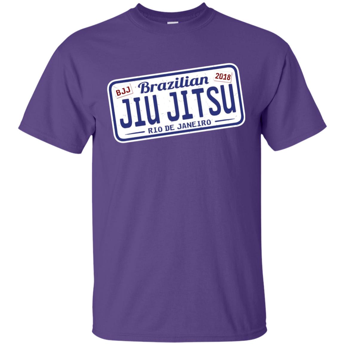 Funny Jiu Jitsu Bjj License Plate T-shirt Purple