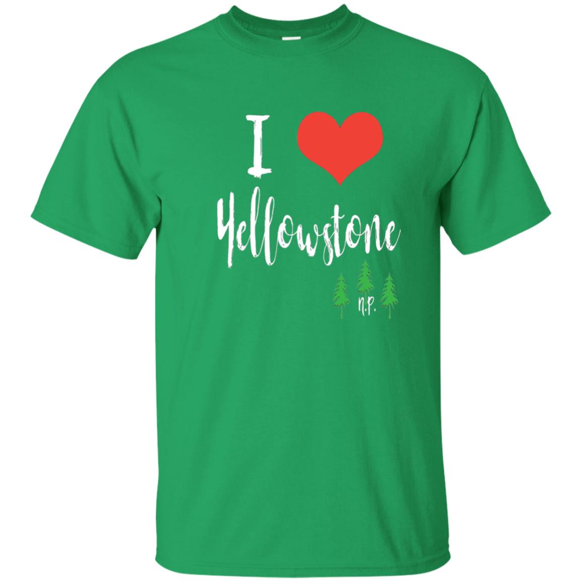 I Love Yellowstone National Park T-shirt Irish Green