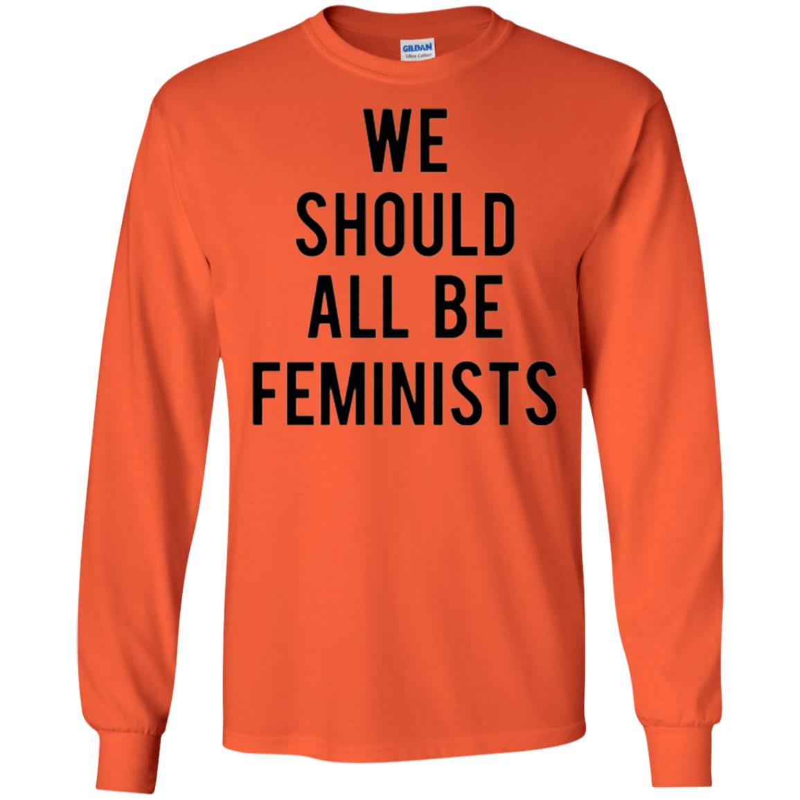 Human_s Right T-shirt We Should All Be Feminists Orange