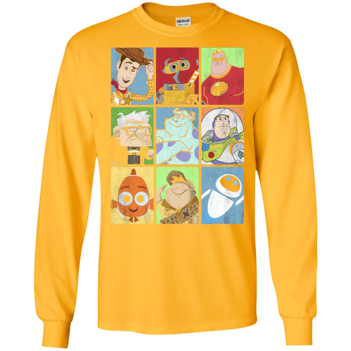Epic Boxed Up Line Up Character Graphic T-shirt Gold