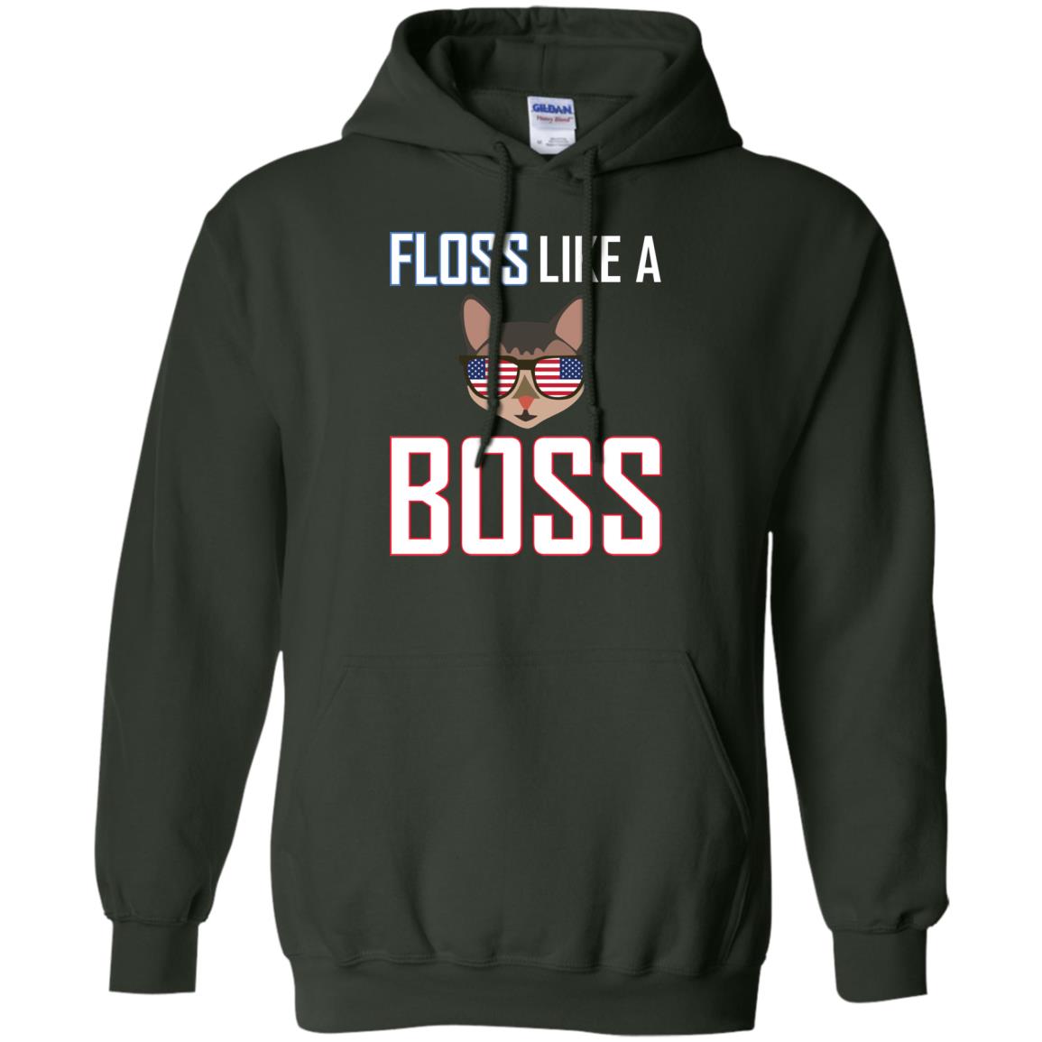 Floss Like A Boss Cat Shirt Forest Green