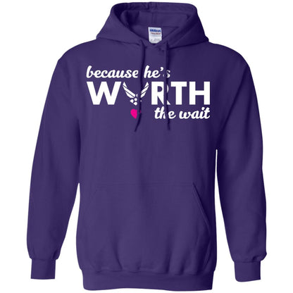 Because He Is Worth The Wait Military Wife Girlfriend T-shirt Purple