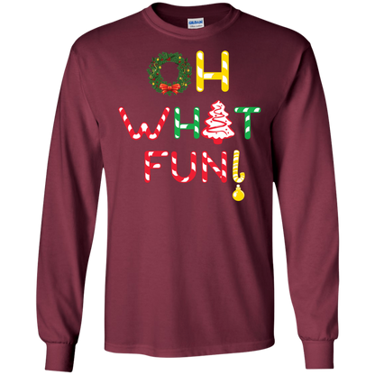 Christmas T-shirt Oh What Fun Maroon