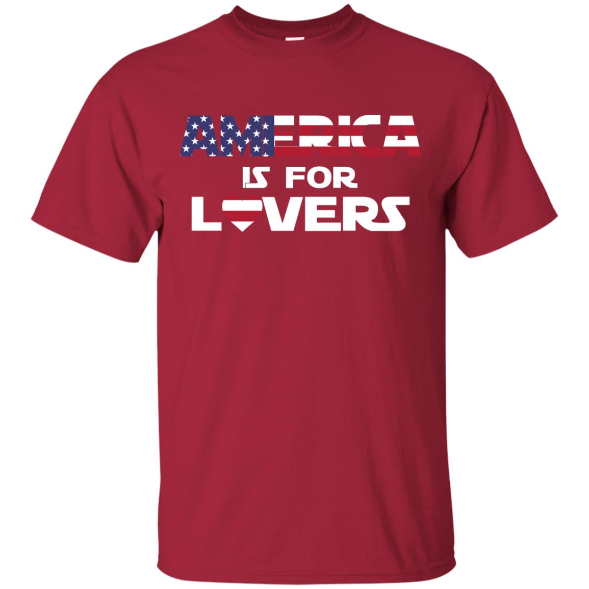 America Is For Lovers Flag Of United States Shirt Cardinal
