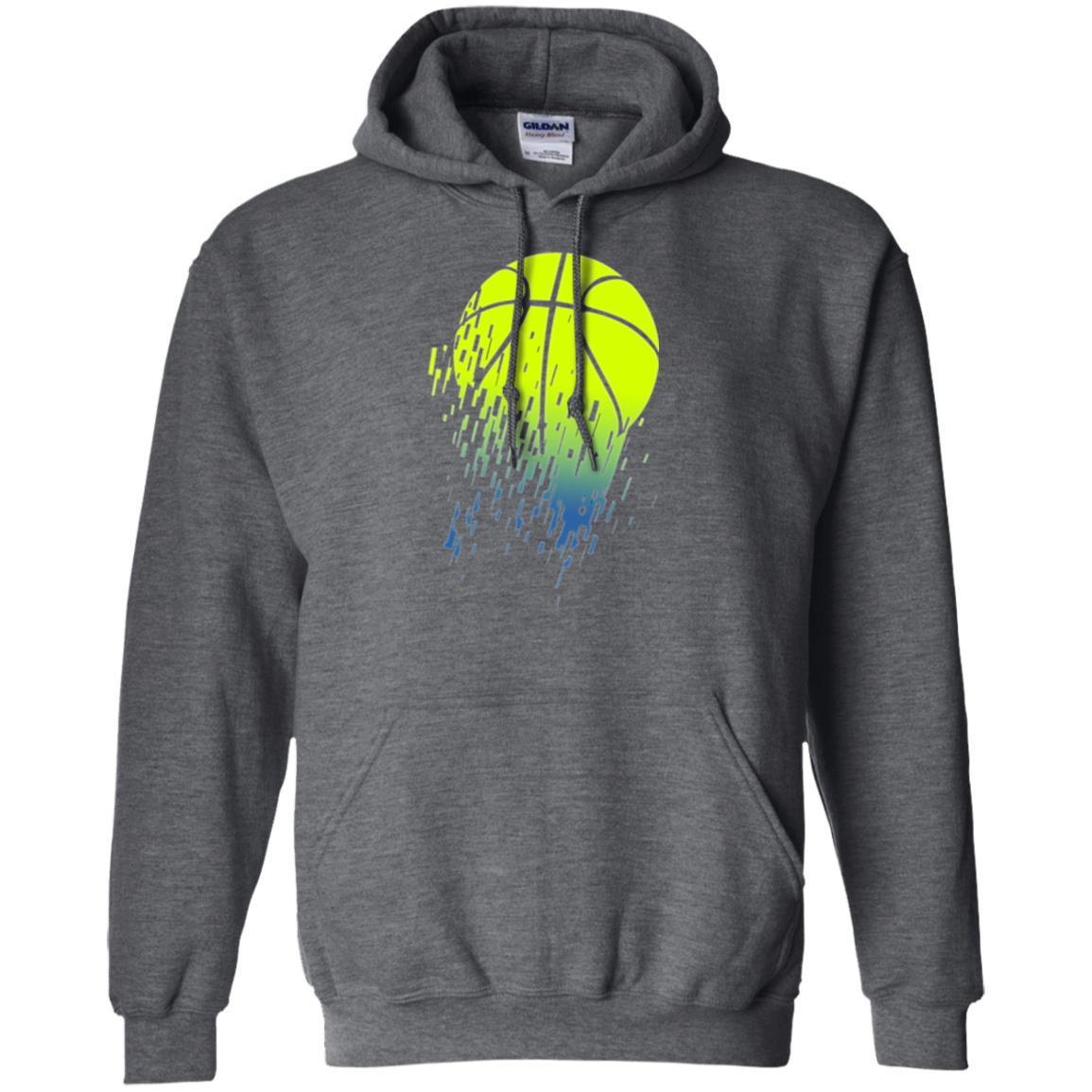 Basketball T-shirt Disintegrating Neon Green Dark Heather