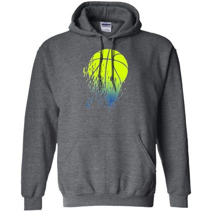Basketball T-shirt Disintegrating Neon Green Dark Heather