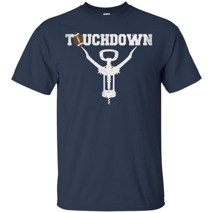 Football T-shirt Touchdown Funny Football Wine Lovers Navy