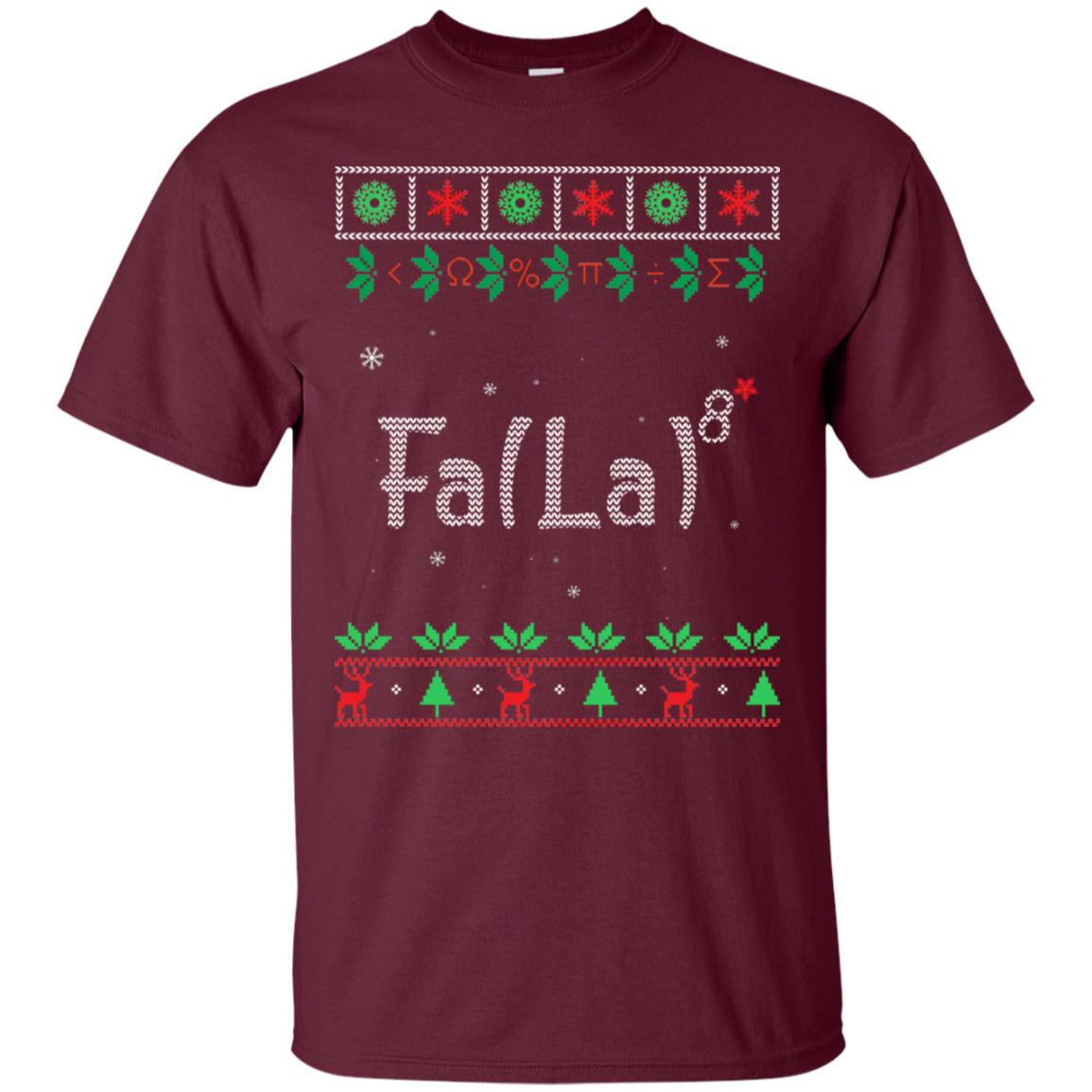 Fa La La La Mathematics X-mas Gift Shirt Maroon