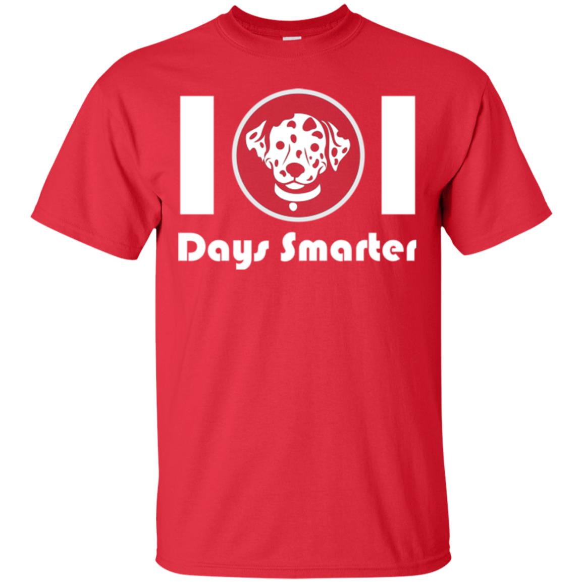 Dog Lovers T-shirt 101 Days Smarter Red