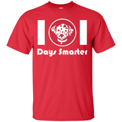 Dog Lovers T-shirt 101 Days Smarter Red