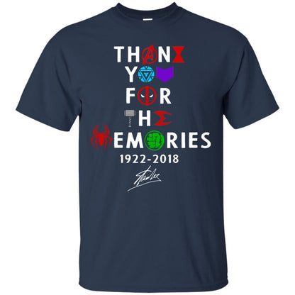 Thank You For The Memories Stan Lee Movie Hero Fan Shirt Navy