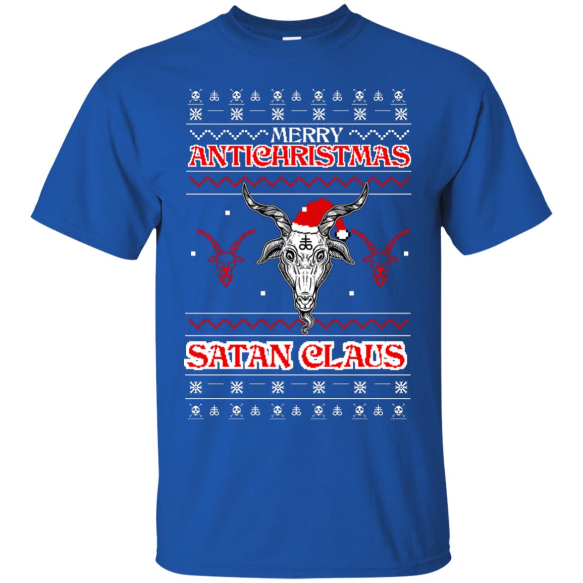 Merry Antichristmas Satan Claus Gift Shirt Royal