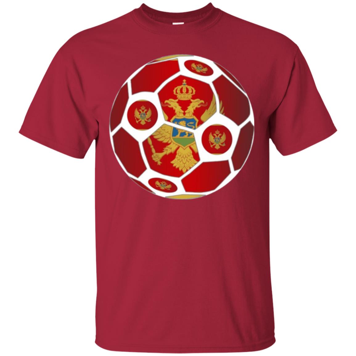 Montenegro Flag Soccer Ball Soccer Lover T-shirt Cardinal