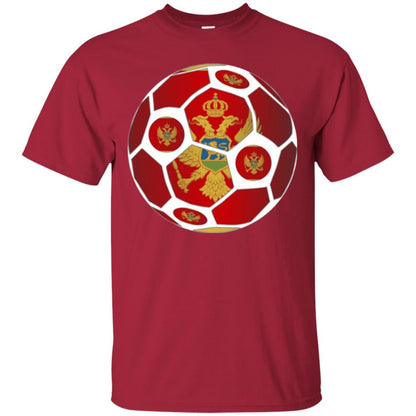 Montenegro Flag Soccer Ball Soccer Lover T-shirt Cardinal