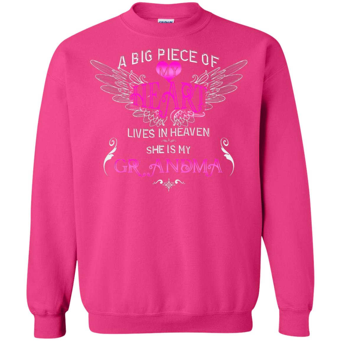 A Big Piece Of My Heart Lives In Heaven She Is My Grandma Grandchildren Gift Shirt Heliconia