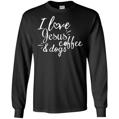 I Love Jesus Coffee And Dogs Christian T-shirt Black