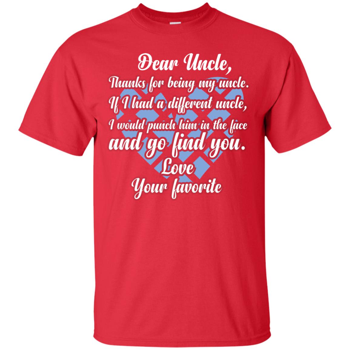 Dear Unclethank For Being My Uncle Family T-shirt Red
