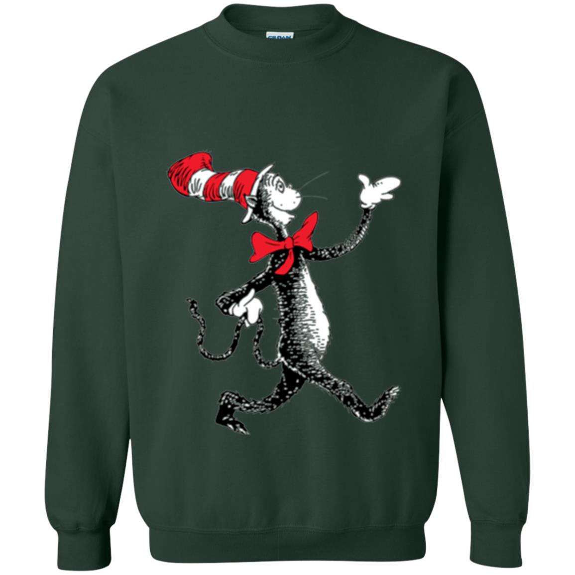 Dr. Seuss Strolling Cat Autism Awareness T-shirt Forest Green