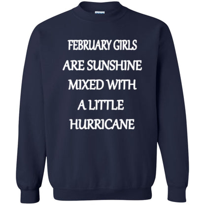February Girls Are Sunshine Mixed With A Little Hurricane T-shirt Navy