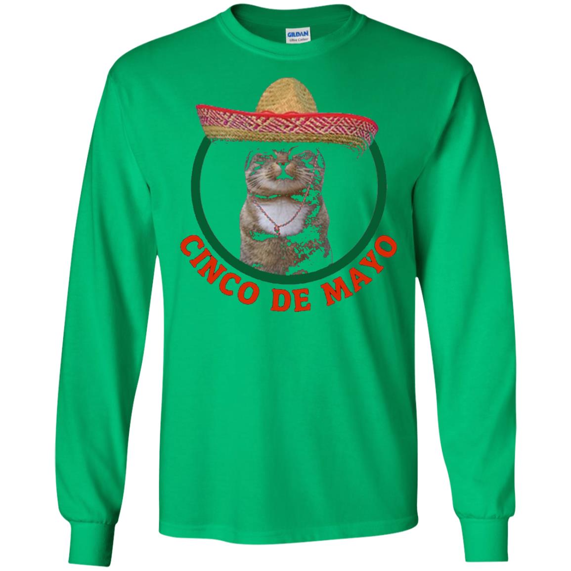 Cinco De Mayo Kitty Cat Funny Cute Meow Sombrero T-shirt Irish Green