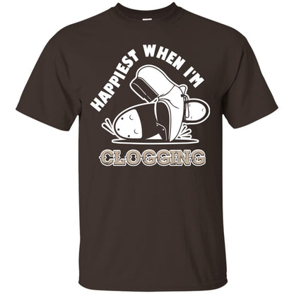Clogger T-shirt Happiest When I'm Clogging Dark Chocolate