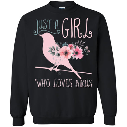 Birds T-shirt Just A Girl Who Loves Birds Black