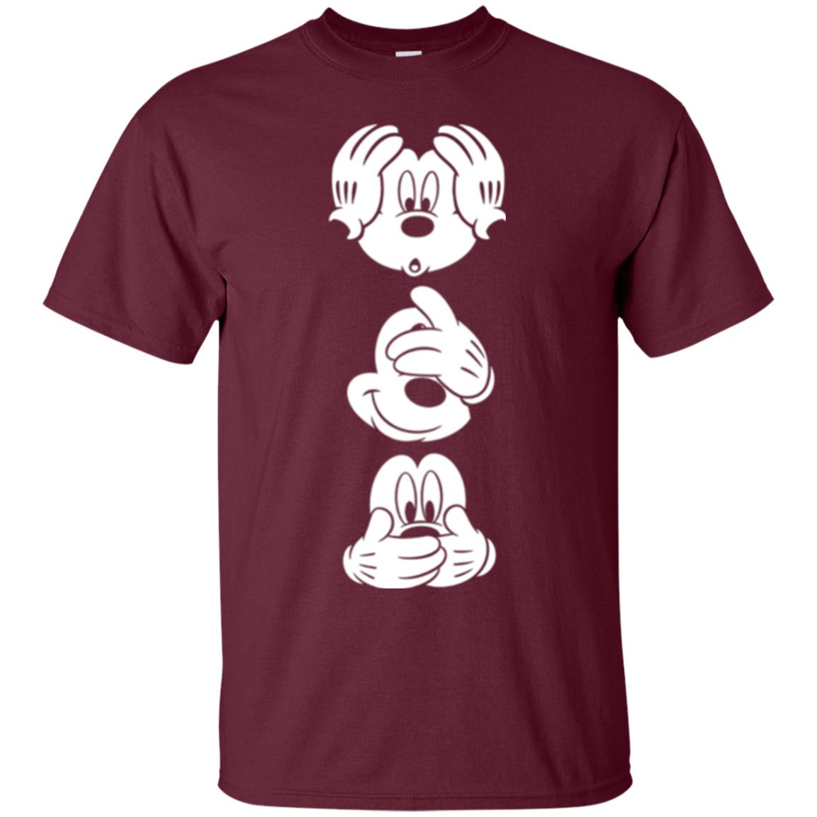Cartoon T-shirt Disney Mickey Mouses Graphic Maroon