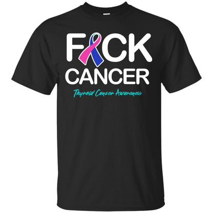 Fck Cancer Thyroid Cancer Awareness T-shirt Black