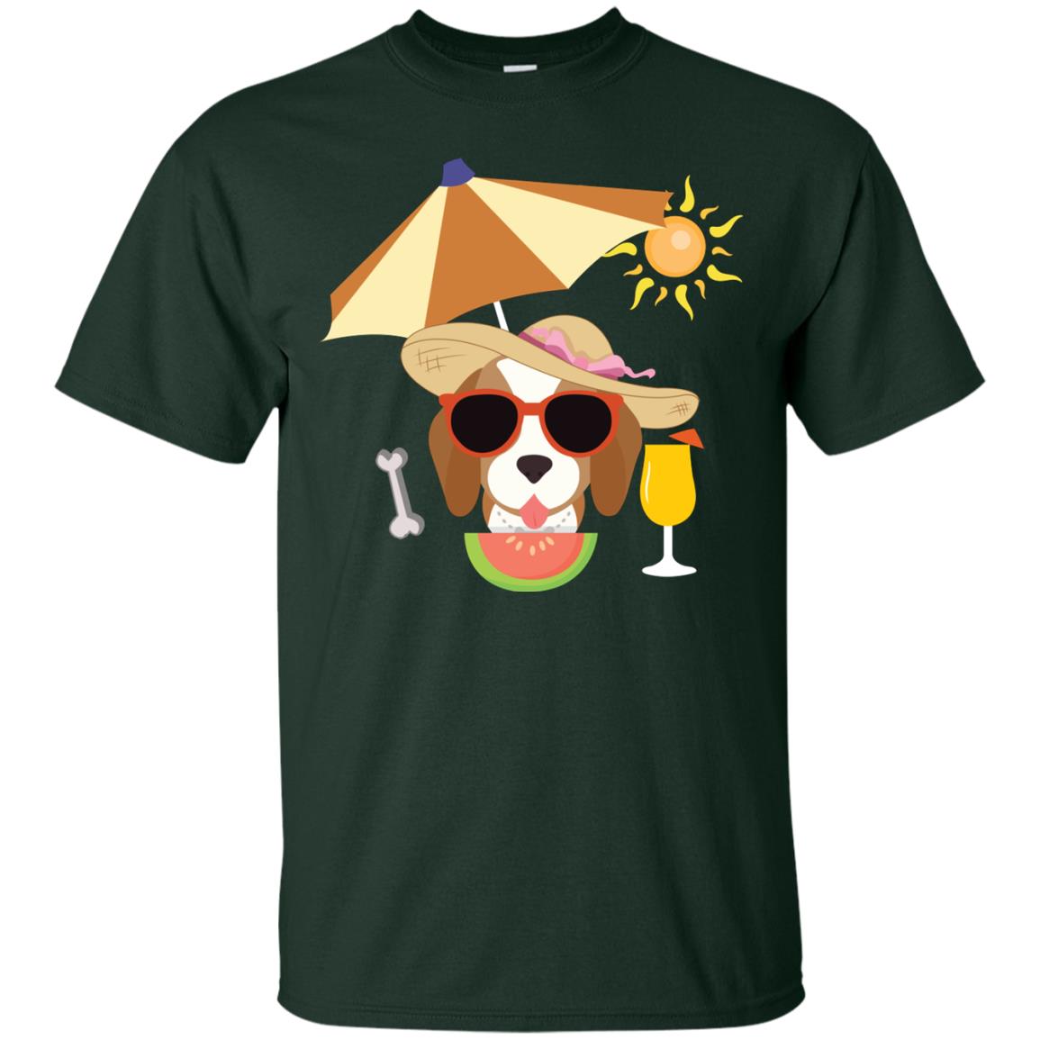 Summer With Beagle Dog Lovers Shirt Forest