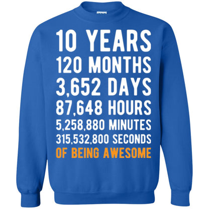 Birthday T-shirt 10 Years Old Of Being Awesome Royal