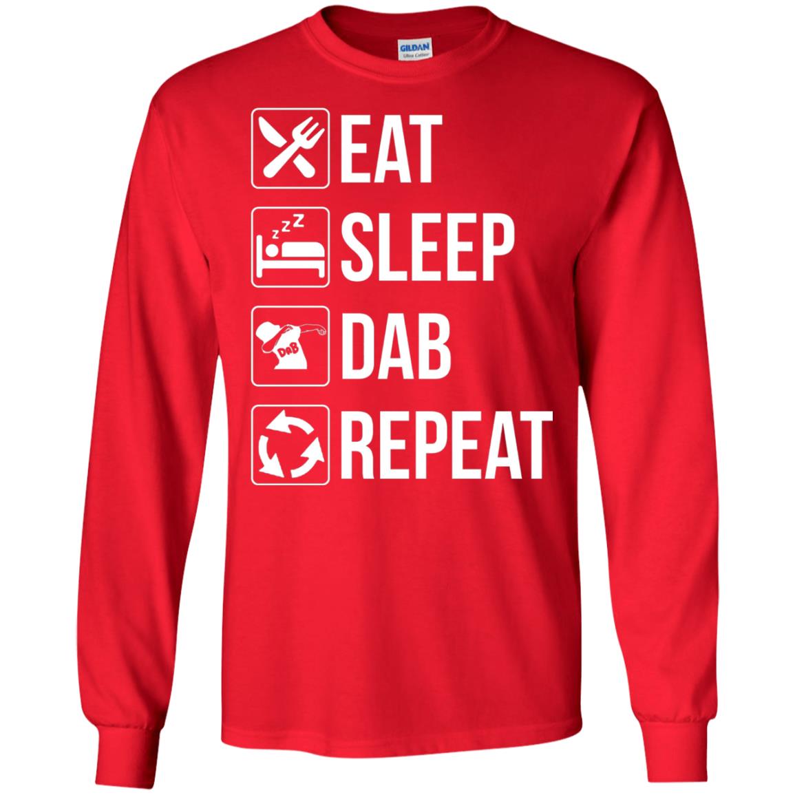 Funny Eat Sleep Dab Repeat T-shirt Red