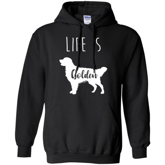 Golden Retriever Lovers T-shirt Life Is Golden Black