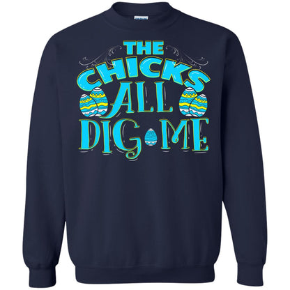 Cute Easter Shirts The Chicks All Dig Me Navy