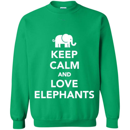 Elephant Lover T-shirt Keep Calm And Love Elephants T-shirt Irish Green