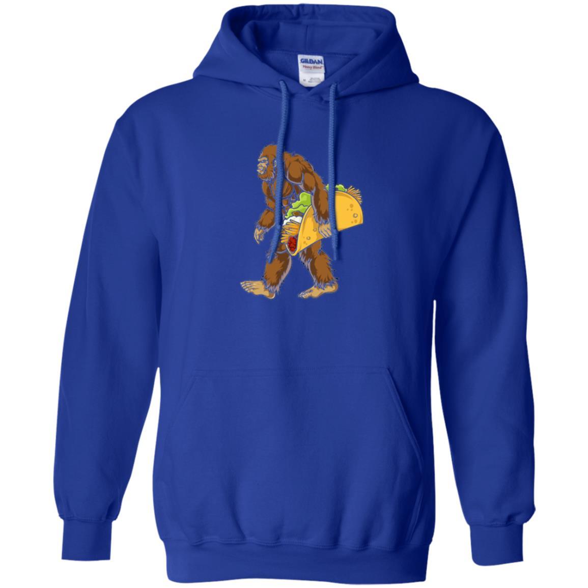 Camping T-shirt Bigfoot Sasquatch Carrying Taco Royal